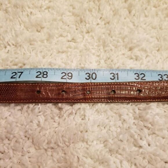 Vintage Lands' End Leather Belt Croc Embossed 28 - Picture 4 of 7